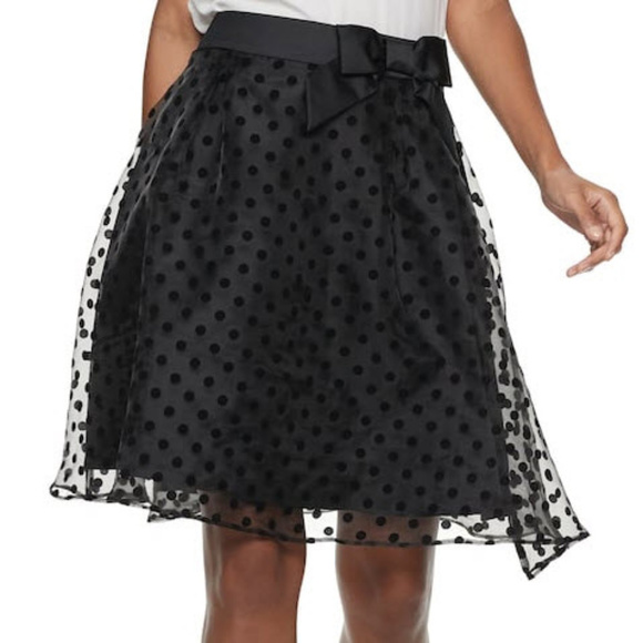 Elle Dresses & Skirts - Elle Flocked Organza Polka Dot A-Line Skirt - 10